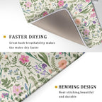 Spring Floral Dish Drying Mat for Kitchen Counter 18x24 Pink Sage Green Flower - Image 3