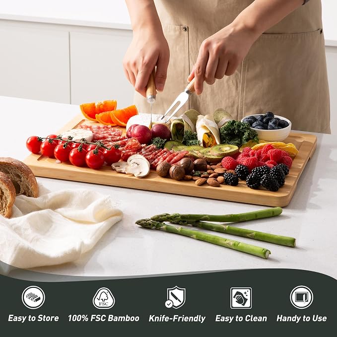 5 Packs Bamboo Cutting Board Set - Image 8