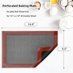 Perforated Silicone Baking Mat for Jelly Roll Pan, Non-Stick Eclair Baking Mat - Image 2