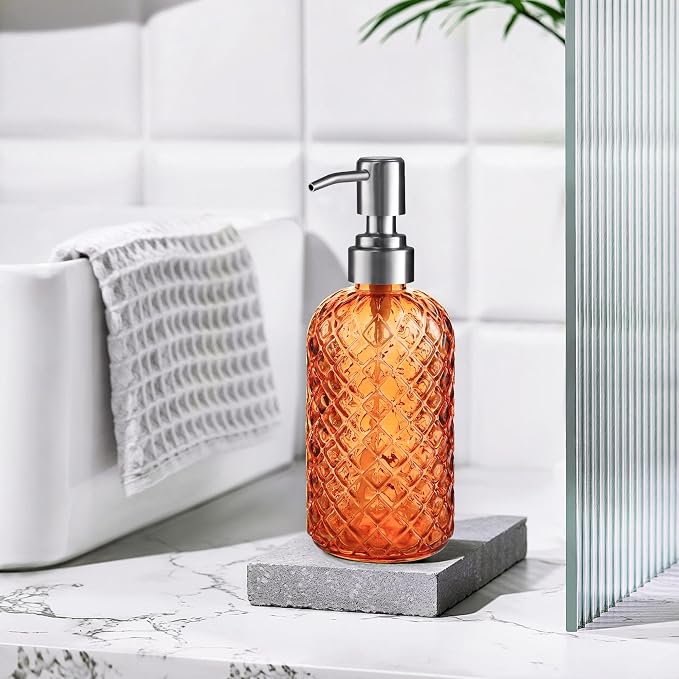 14 Oz Refillable Glass Soap Dispenser - Image 5