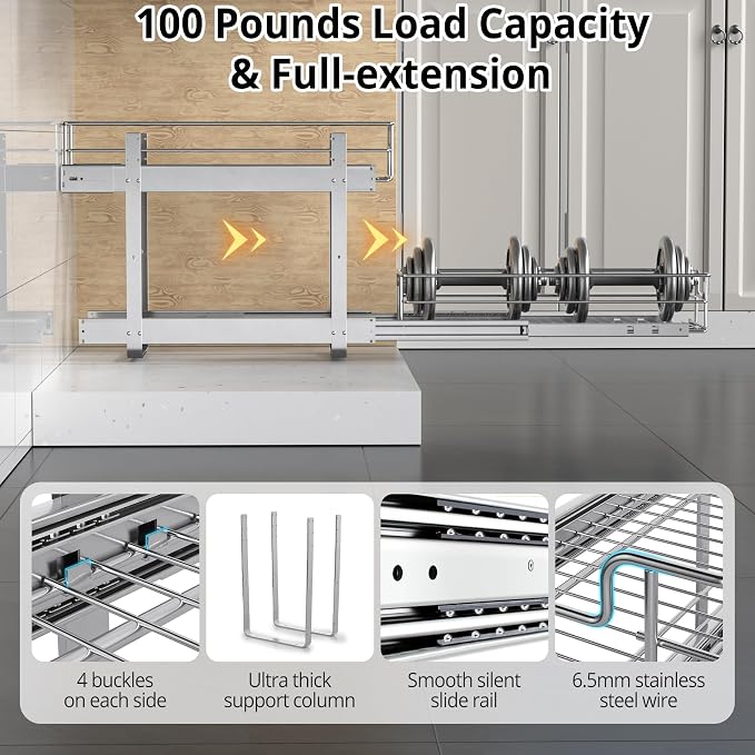 ZOINLIY Pull Out Cabinet Organizer, Versatile Slide Out Kitchen Organizers and - Image 4