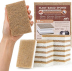 Metflavor 12 Pack Natural Kitchen Sponges, Biodegradable Non-Scratch Cellulose by Metflavor