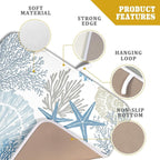 Nautical Dish Drying Mat for Kitchen Counter Coastal Seashell Starfish Summer - Image 4