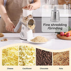 Rotary Cheese Grater Hand Crank, Kitchen Mandolin Vegetable Cheese Shredder - Image 5