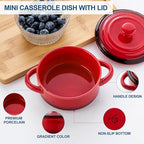 LOVECASA Mini Cocotte Set, 12 OZ Small Casserole Dishes - Image 7