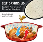 MUELLER HOME 5.5 Quart Enameled Cast Iron Oval Dutch Oven w Rooster Knob & - Image 5