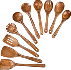 Wooden Spoons for Cooking, Comfortable Grip Wooden Utensil Set for Nonstick by Unknown