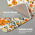 Fall Orange Wildflower Dish Drying Mat - Image 3