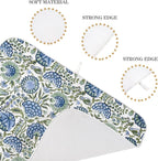 Boho Navy Blue Sage Green Dish Drying Mat 18x24 Inch Vintage Floral Drying Mat - Image 3