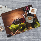 Red White Wine Dish Drying Mat Retro Fruit Grapes Wooden Board Drying Rack Pad - Image 7