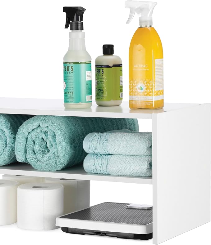 Whitmor Stackable 28" Extra Wide 2-Shelf Storage Organizer, Stackable Wood - Image 6