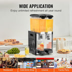 VEVOR Commercial Beverage Dispenser, 2 Tanks 10 L / 10.6 QT Per Tank Juice - Image 6