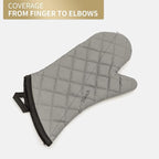 ARCLIBER Oven Mitts 1 Pair of Quilted Terry Cloth Cotton Lining, Extra Long - Image 7