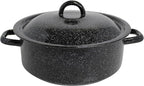 Mirro 4.5 Quart Traditional Vintage Style Black Speckled Enamel on Steel Dutch by VisitMirro