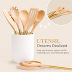 STYLED SETTINGS White Ceramic Utensil Holder - Image 7