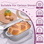 4.6-Quart Oval Dutch Oven for Bread Baking, 2 in 1 Cast Iron Bread Pan - Image 4