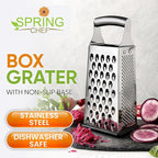 Spring Chef Professional Large Parmesan Cheese Grater, Stainless Steel Metal - Image 2