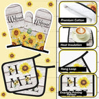 Fourluoo 10 Pcs Farmhouse Sunflower Kitchen Decor Set Sunflower Kitchen Towels - Image 5
