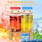 1 Gallon 2 PCS Glass Beverage Dispenser, Drink Dispensers - Image 3