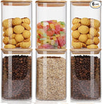 50oz Glass Food Storage Jars Set of 6, Glass Storage Containers Clear Glass by Liuruiyu