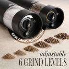Electric Salt and Pepper Grinder Set Rechargeable – Black and Gold Salt and - Image 4