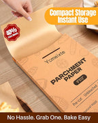 360 Parchment Paper Sheets 12x16 Inch | Natural Brown Precut Unbleached Baking - Image 2