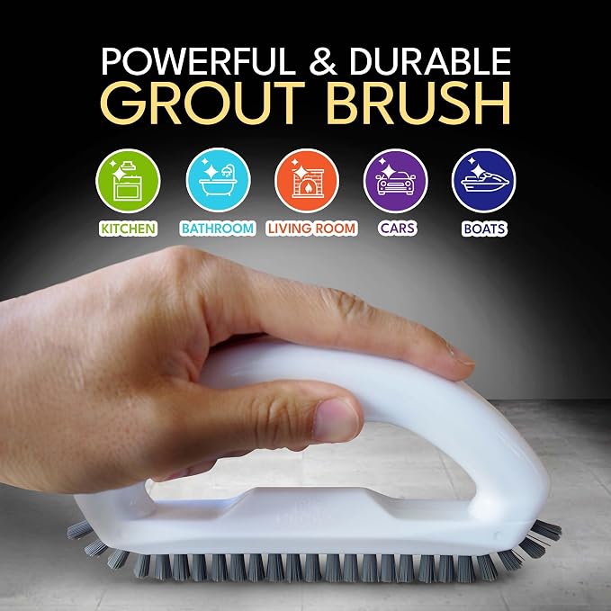 Grout Brush with Stiff Nylon Bristles, Heavy Duty Hand Grout Scrub Brush - Image 2