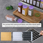 24 Glass Spice Jars with Labels, Spice Jar Set, 4oz Spice Containers, Seasoning - Image 7