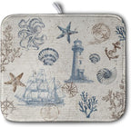 Nautical Coastal Dish Drying Mat by Kwlegh