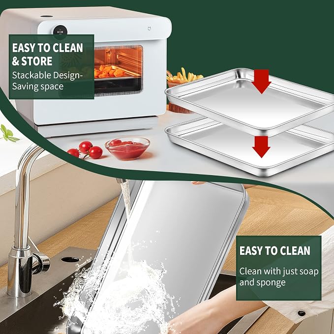 CEKEE 4 PCs Small Baking Sheet - Image 6