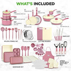 NutriChef 54-Piece Kitchen Cookware Set – Complete Non-Stick Ceramic Pots and - Image 2