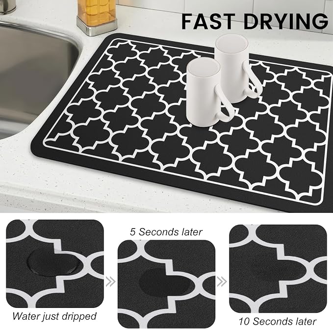 WISELIFE Dish Drying Mat Super Absorbent Drying Mat Large Dish Drying Mats - Image 3