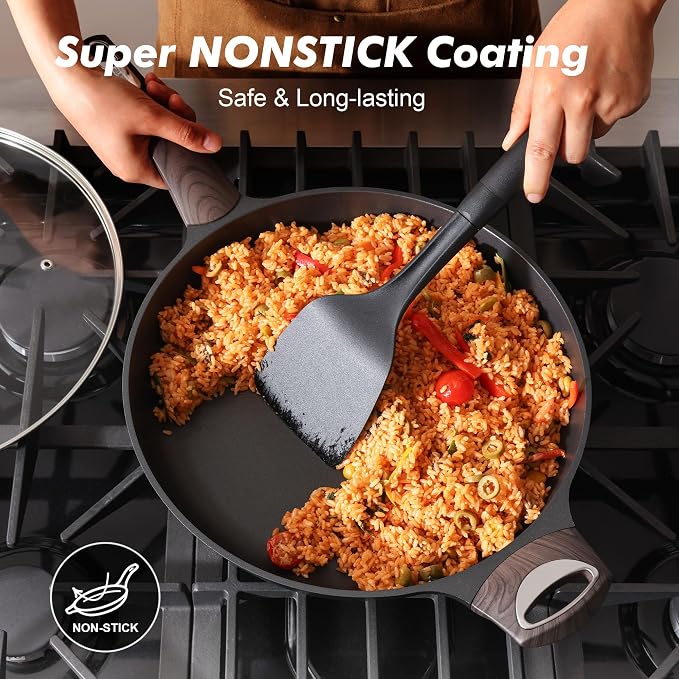 SENSARTE Nonstick Frying Pan Skillet 12.5Inch Large Non Stick Omelette Pans - Image 4