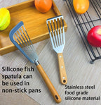 KLAQQED Fish Spatula Set for Nonstick Cookware Flexible Metal Fish Spatula - Image 2