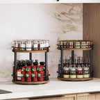 YATINEY Spice Rack, 2-Tier Turntable Organizer, Rotating Spice Rack Organizer - Image 2