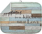 Sanwarm Absorbent Dish Drying Mat, Happiness Is A Kitchen Full of Love by SanwarmHomeDecor