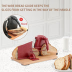 CAWIU Manual Bread Slicer with Hand Crank- Adjustable Thickness Bread Cutter - Image 3