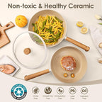 SENSARTE 17Pcs Ceramic Nonstick Cookware Set Non-toxic Healthy Pots and Pans - Image 5