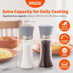 IMUSA Salt Shaker and Pepper Grinder Set – 2 Pack Glass Salt Shaker and Pepper - Image 6