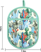 Pot Holders Set of 2 with Transparent Clear Silicone Shell and Nice Cactus - Image 2
