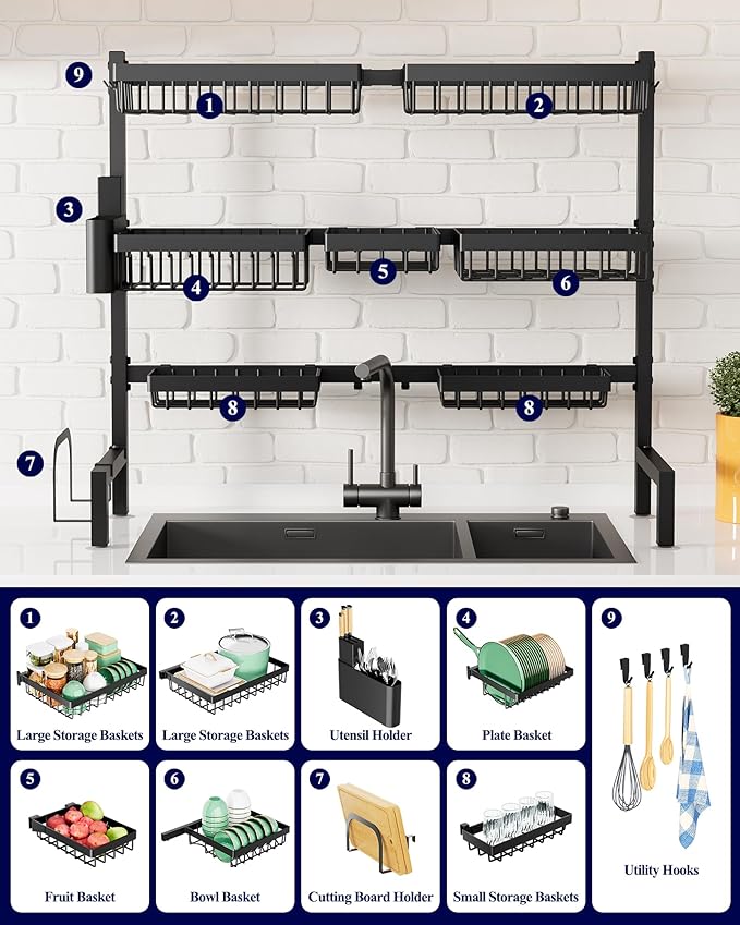 Kitsure Over The Sink Dish Drying Rack - Image 3