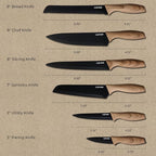 CAROTE 12PCS Knife Set, Stainless Steel Kitchen Knife Set - Image 2