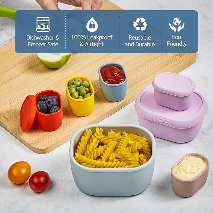 ISSEVE 12Pcs/Set Nesting Silicone Food Storage Containers - Image 8