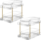 LAREKUN2pack 2-Tier Organizer & Storage Unit Stackable Bathroom Cabinet by LAREKUN