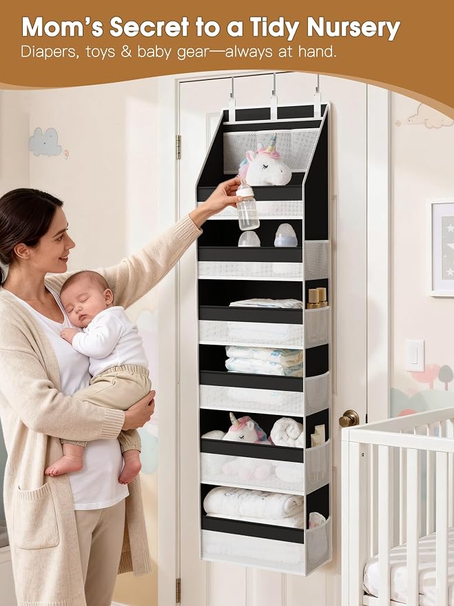 Criusia 2 Pack Over the Door Organizer, Heavy-Duty 6-Shelf Hanging Storage - Image 4