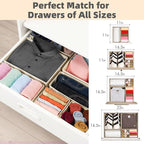 Criusia Drawer Organizer Clothes, 8 Pack Underwear Drawer Organizer, Foldable - Image 5