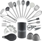 COOK WITH COLOR Silicone Cooking Utensils, Kitchen Utensil Set, Cooking Utensils by CookwithColor