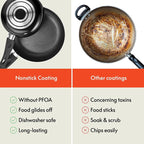 bella Cookware Set with Glass Lids with Nonstick, PFOA Free and Scratch - Image 2