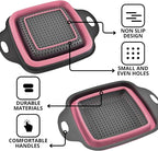 Pink Silicone Food Colander Kitchen – Small Collapsible Strainer - Image 4