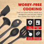 Chef Craft Premium Silicone Kitchen Tool and Utensil Set, 5 Piece - Image 3